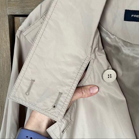 French Connection Drape Back Belted Trench Coat Palm Sand plus size 3X NWT - Picture 5 of 13